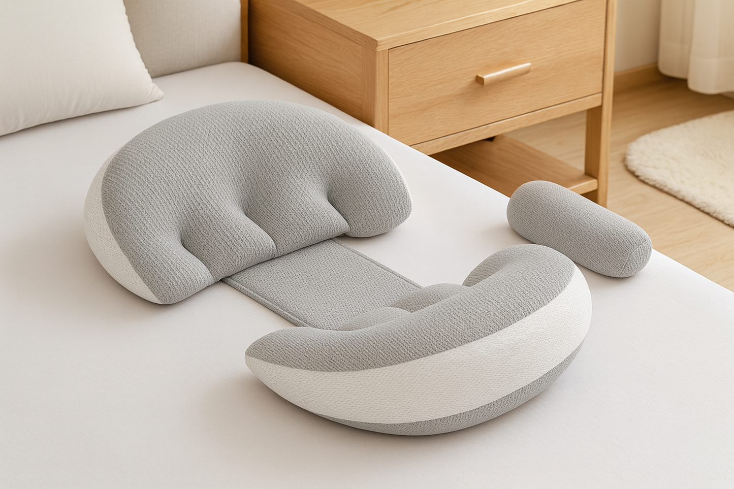 Pregnancy Waist Support Pillow for Sleeping – Cotton Maternity Belly & Back Cushion with 1 Free Auxiliary Pillow